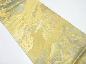 引箔　霞に鳳凰模様織り出し　袋帯